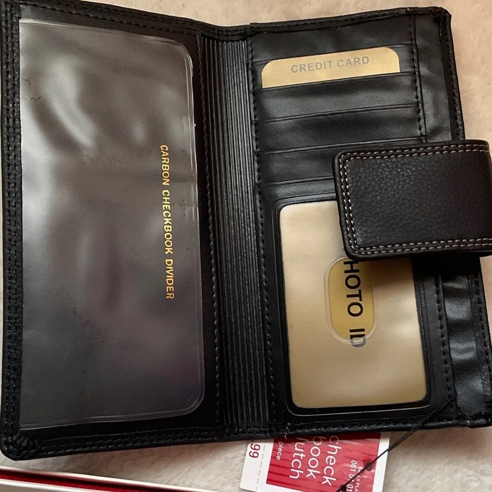 Target Black Textured Checkbook Clutch